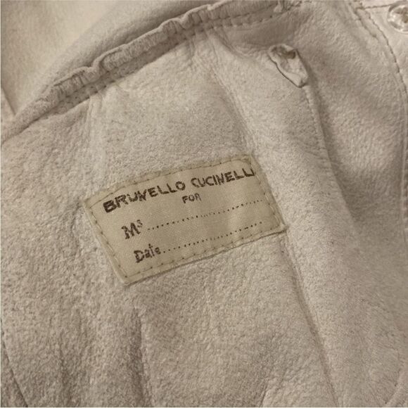 Brunello Cucinelli Women's genuine leather Cream Jacket, M - Picture 8 of 10
